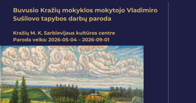 Buvusio Kražių mokyklos mokytojo Vladimiro Sušilovo tapybos darbų paroda